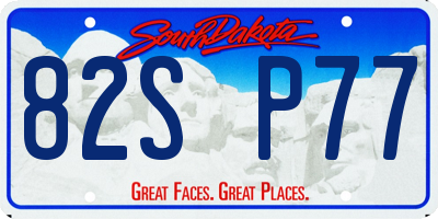 SD license plate 82SP77