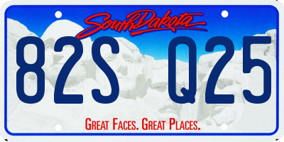 SD license plate 82SQ25