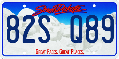 SD license plate 82SQ89