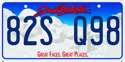 SD license plate 82SQ98