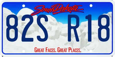 SD license plate 82SR18