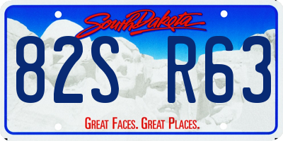 SD license plate 82SR63