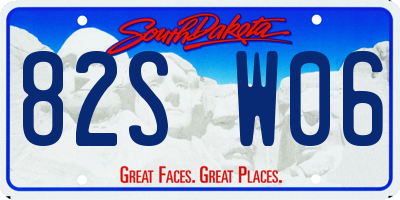 SD license plate 82SW06