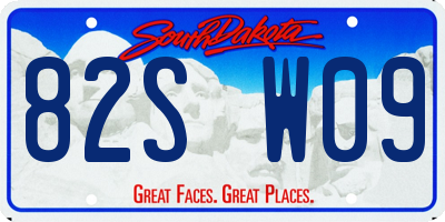 SD license plate 82SW09