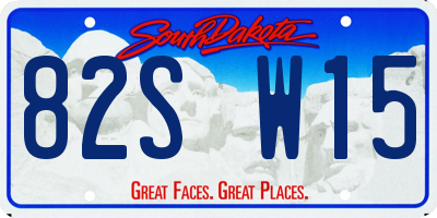 SD license plate 82SW15
