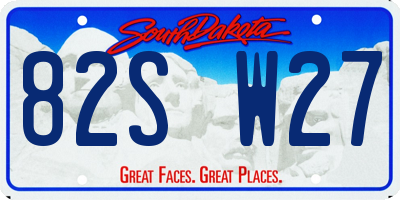 SD license plate 82SW27