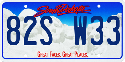 SD license plate 82SW33