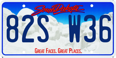 SD license plate 82SW36