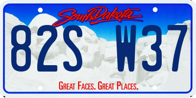 SD license plate 82SW37