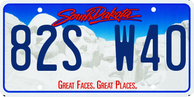 SD license plate 82SW40