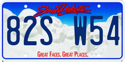 SD license plate 82SW54