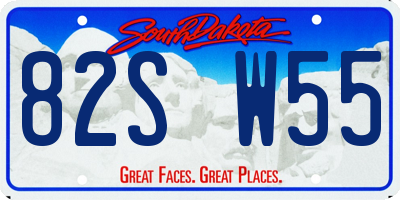 SD license plate 82SW55