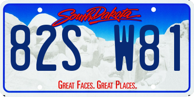 SD license plate 82SW81