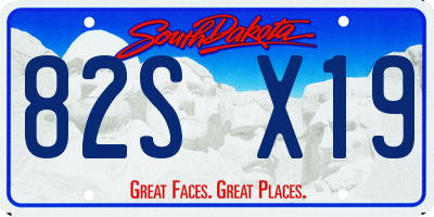 SD license plate 82SX19