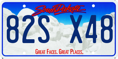 SD license plate 82SX48