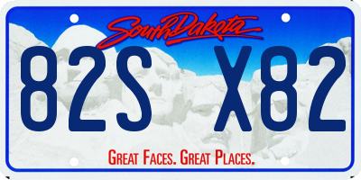 SD license plate 82SX82