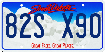 SD license plate 82SX90