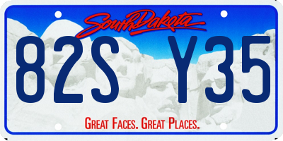 SD license plate 82SY35