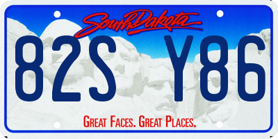 SD license plate 82SY86