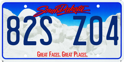 SD license plate 82SZ04