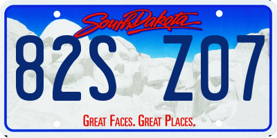 SD license plate 82SZ07