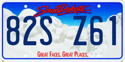 SD license plate 82SZ61