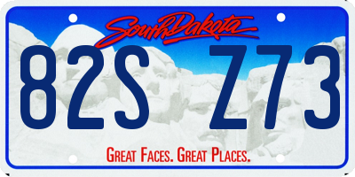 SD license plate 82SZ73