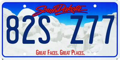 SD license plate 82SZ77