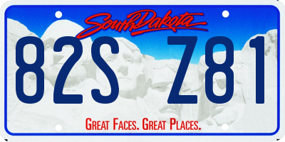 SD license plate 82SZ81