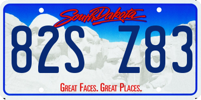 SD license plate 82SZ83
