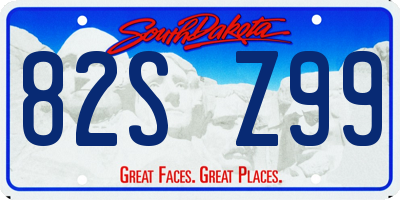 SD license plate 82SZ99