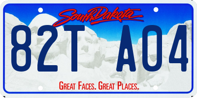 SD license plate 82TA04
