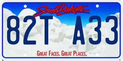 SD license plate 82TA33