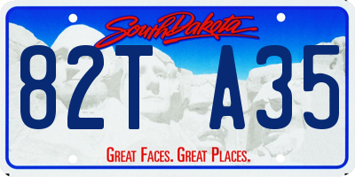 SD license plate 82TA35