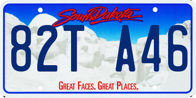 SD license plate 82TA46