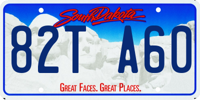 SD license plate 82TA60