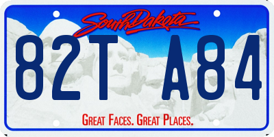 SD license plate 82TA84