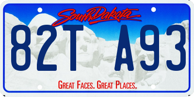SD license plate 82TA93