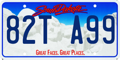 SD license plate 82TA99