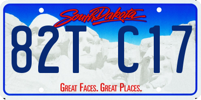 SD license plate 82TC17
