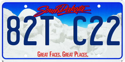SD license plate 82TC22