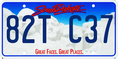 SD license plate 82TC37