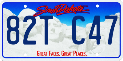 SD license plate 82TC47
