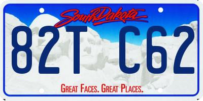 SD license plate 82TC62