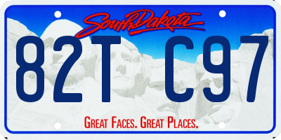 SD license plate 82TC97