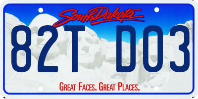 SD license plate 82TD03