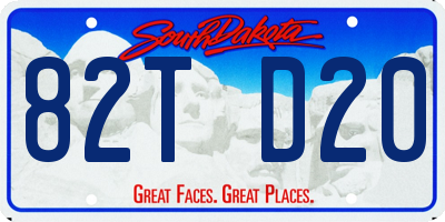 SD license plate 82TD20