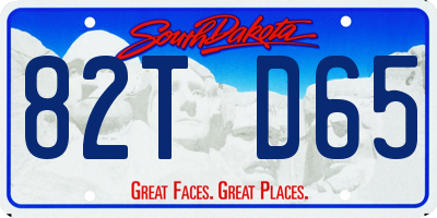 SD license plate 82TD65