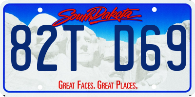 SD license plate 82TD69