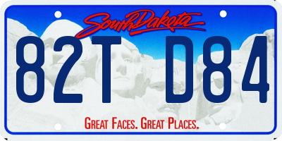 SD license plate 82TD84